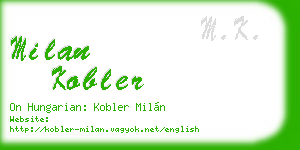 milan kobler business card